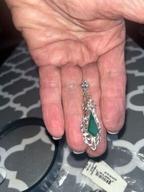 NWTs Sterling Silver & Malachite Filigree Dangle Earrings